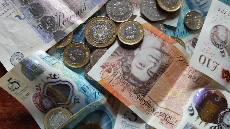 UK pound notes and bank cards