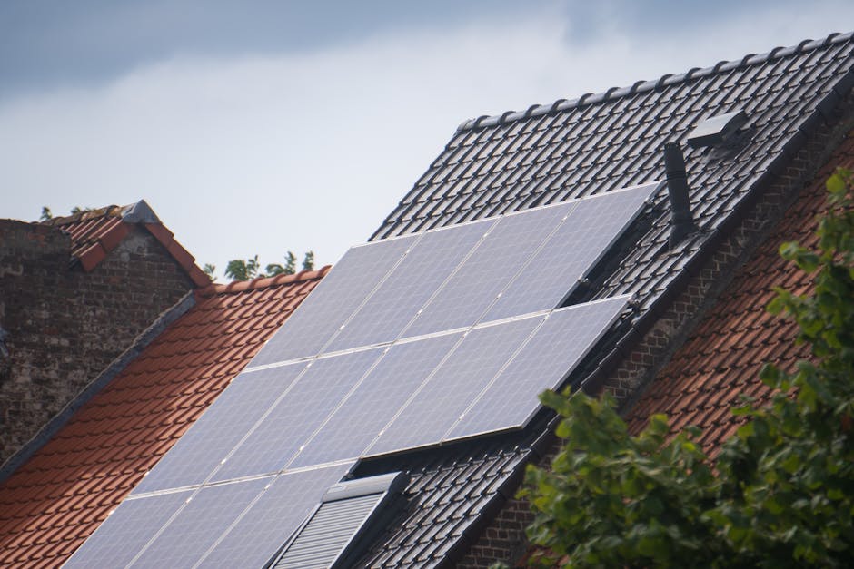Solar panels on a UK house roof