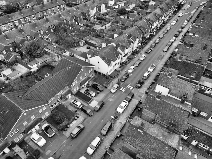 Row of UK houses subject to council tax
