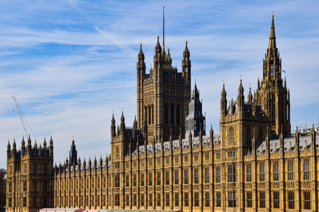 Houses of Parliament Westminster London representing UK political policy
