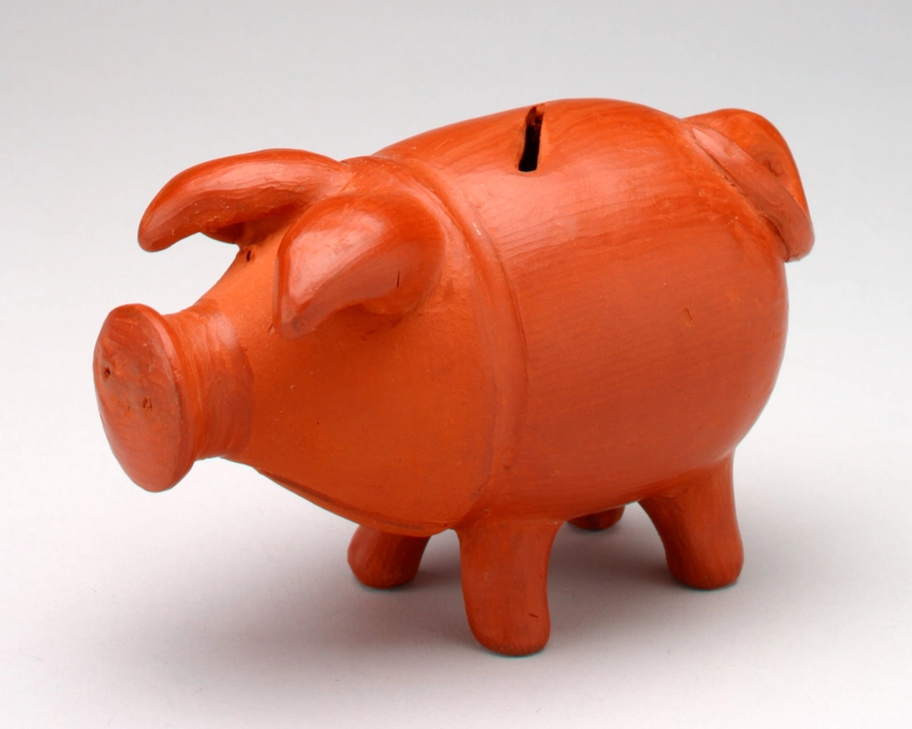 A piggy bank with coins, representing a maturing Child Trust Fund