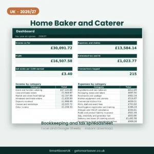 UK Home Baker and Caterer Accounts Spreadsheet 2026/27 — preview 1