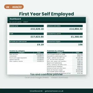 UK First Year Self Employed Tax Planner 2026/27 — preview 1