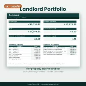 UK Landlord Portfolio Spreadsheet 2026/27 — preview 1