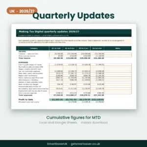 UK MTD Quarterly Update Workbook 2026/27 — preview 1