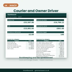UK Owner Driver and Courier Tax Spreadsheet 2026/27 — preview 1