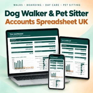UK Dog Walker and Pet Sitter Accounts Spreadsheet 2026/27 - main image