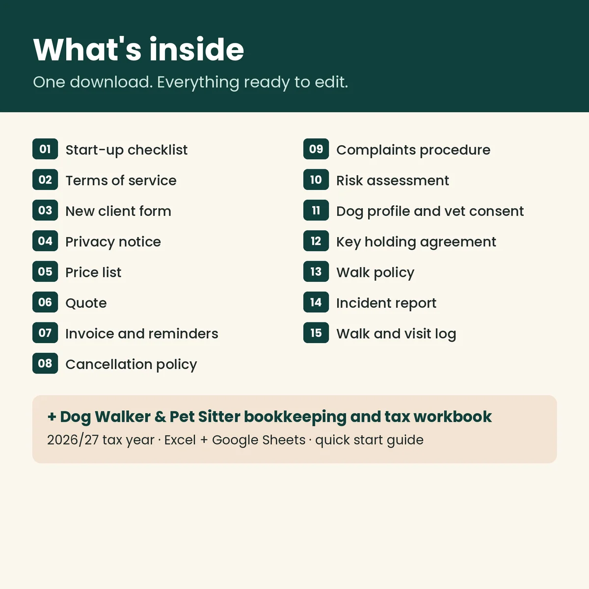 UK Dog Walker & Pet Sitter Business Toolkit