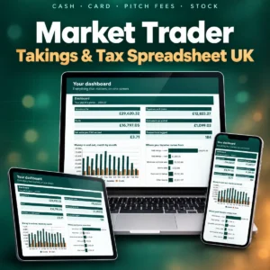 UK Market Trader Takings and Tax Spreadsheet 2026/27 - main image