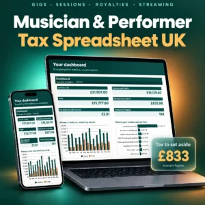 UK Musician and Performer Tax Spreadsheet 2026/27 - main image