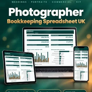 UK Photographer Bookkeeping Spreadsheet 2026/27 - main image