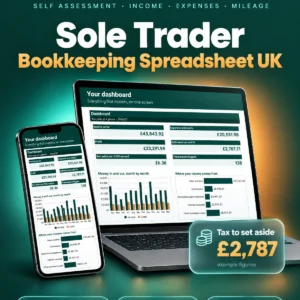 UK Sole Trader Bookkeeping Spreadsheet 2026/27 - main image