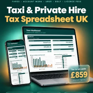 UK Taxi and Private Hire Driver Tax Spreadsheet 2026/27 - main image