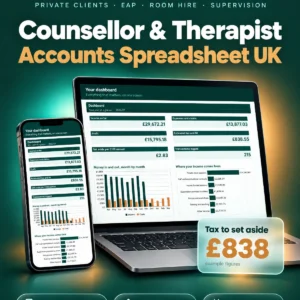 UK Counsellor and Therapist Accounts Spreadsheet 2026/27 - main image