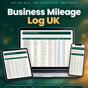 UK Business Mileage Log 2026/27 - main image
